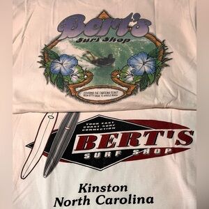 2 Vintage 1997 Bert’s Surf Shop tee shirts